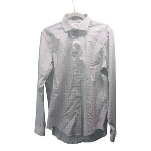 Calvin Klein Men's Slim Fit Performance Non Iron Plaid Dress Shirt